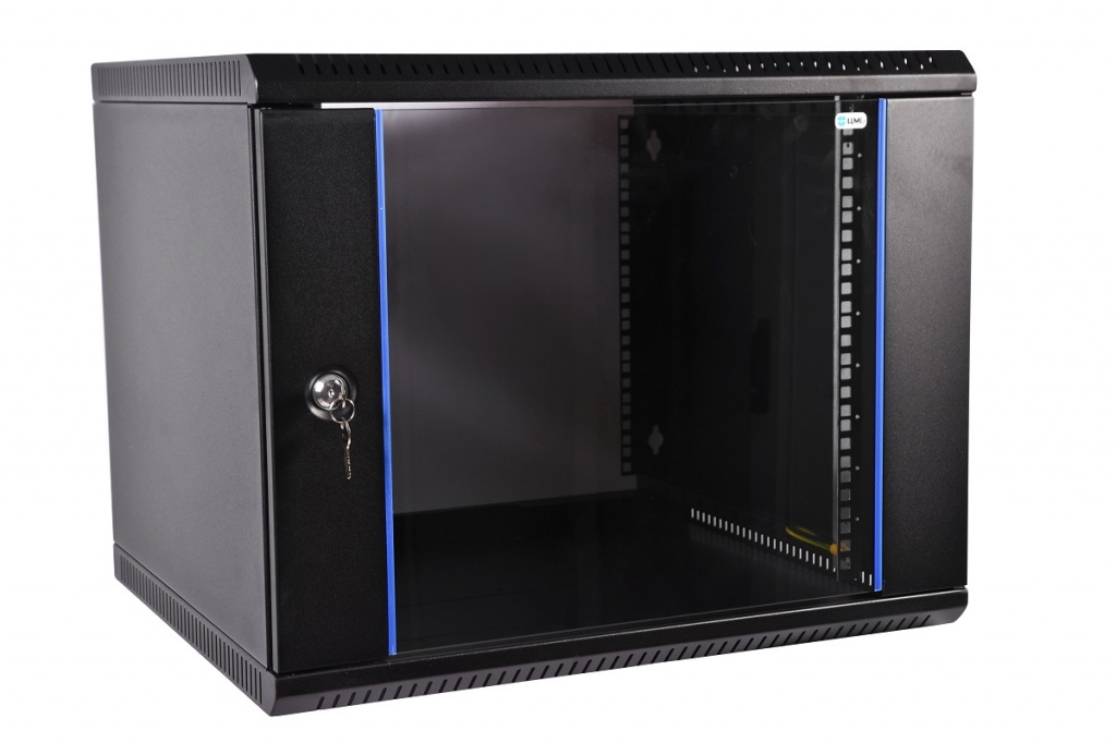 ЦМО ШРН-Э-12.650-9005 Шкаф телекоммуникационный настенный разборный 12U (600х650) дверь стекло, черный