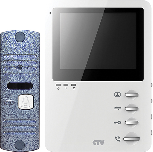 CTV - DP1400M W (White/Silver) Комплект цветного видеодомофона, в составе: панель CTV - D10NG S, монитор CTV - M1400M W