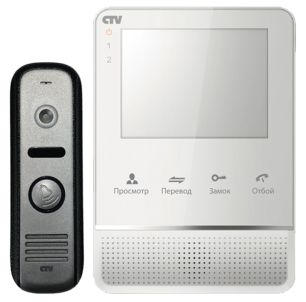 CTV - DP2400MD W (White/Silver) Комплект цветного видеодомофона, в составе: панель CTV - D1000HD SA, монитор CTV - M2400MD W
