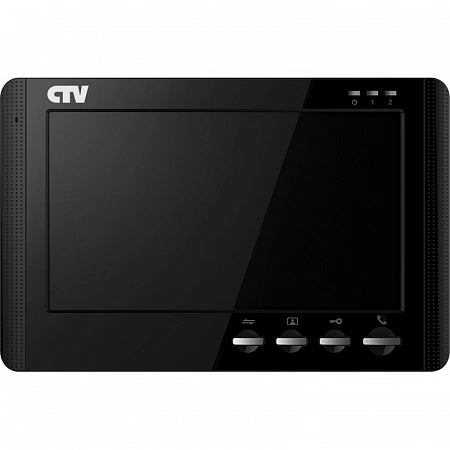 CTV - M1700M (Black) Монитор цветного видеодомофона, 7&quot;, Hands free, встроенная память на 250 изображений, кнопочное управление, накладное крепление, встр. ист пит, подкл до 2 выз. панелей и 4 мониторов, цв. корпуса - белый/черный