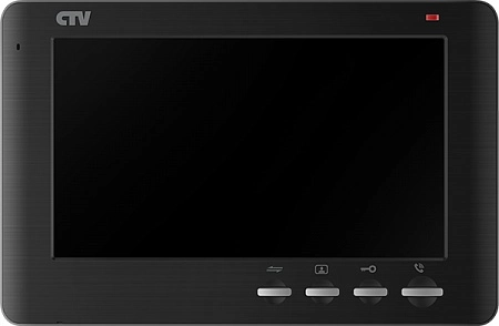 CTV-M1700 SE (Black) Монитор цветного видеодомофона, 7&quot; со сменными передними панелями (серебристый металлик, &quot;шампань&quot;, &quot;белый декор&quot;), Hands free, кнопочное управление, память на 250 кадров, накладное крепление, встр. ист пит, подкл до 2 выз. панелей и