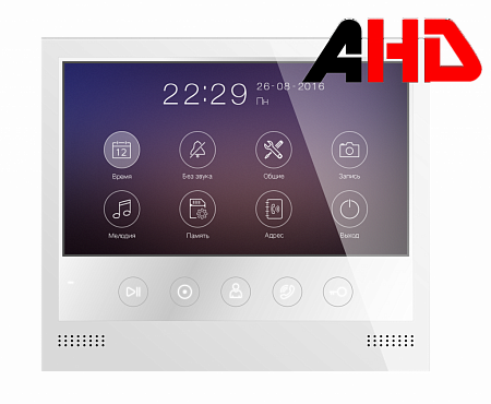 Tantos Selina HD M VIZIT (White) Монитор цветного видеодомофона, адаптирован к VIZIT, 7&quot;, 800х480, hands-free, до 2-х панелей, до 2-х камер, до 4-х мониторов, 220В, 175х150х14мм