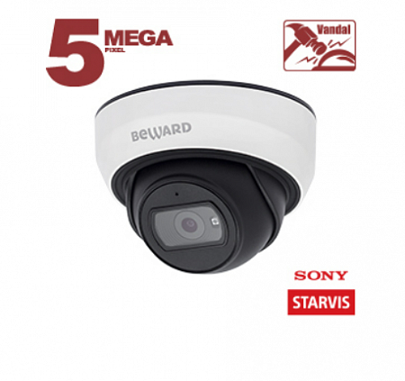 Beward SV3212DBS (3.6) 5Mp Уличная купольная IP-видеокамера с ИК-подсветкой до 25 м